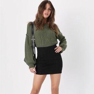 Free People Black Denim Mini Skirt Modern Femme